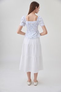 Bristol Printed Ruched Top In Blue