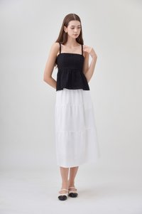 Kyla Eyelet Camisole Babydoll Top In Black