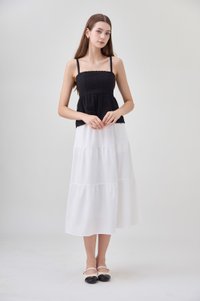 Kyla Eyelet Camisole Babydoll Top In Black