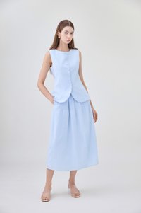 Mallory Pinstripe Button Vest