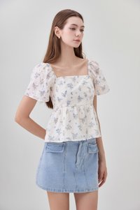 Kimber Floral Eyelet Babydoll Top