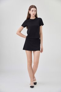 *GLACIER* Colbie Cotton Basic Top In Black