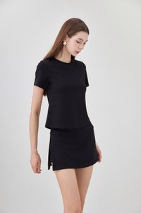 *GLACIER* Colbie Cotton Basic Top In Black