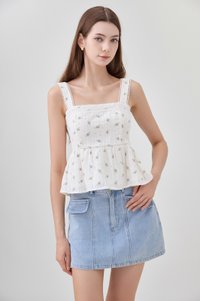 Jream Crochet Babydoll Top