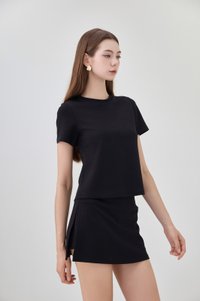 *GLACIER* Colbie Cotton Basic Top In Black