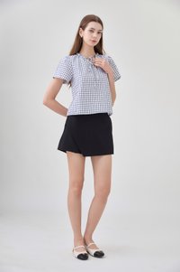 Merritt Checkered Ribbon Tie Top