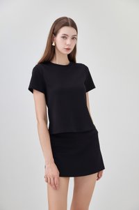 *GLACIER* Colbie Cotton Basic Top In Black