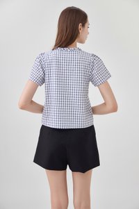 Merritt Checkered Ribbon Tie Top
