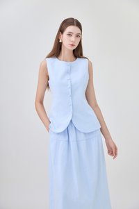 Mallory Pinstripe Button Vest