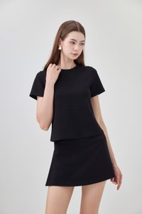 *GLACIER* Colbie Cotton Basic Top In Black