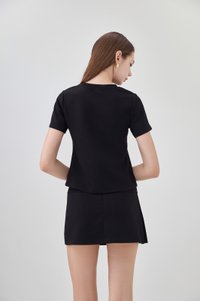 *GLACIER* Colbie Cotton Basic Top In Black
