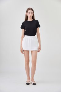 *GLACIER* Eliora Everyday Elastic Waist Skort In White