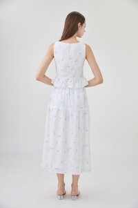 Miller Lace Floral Elastic Waist Midi Skirt