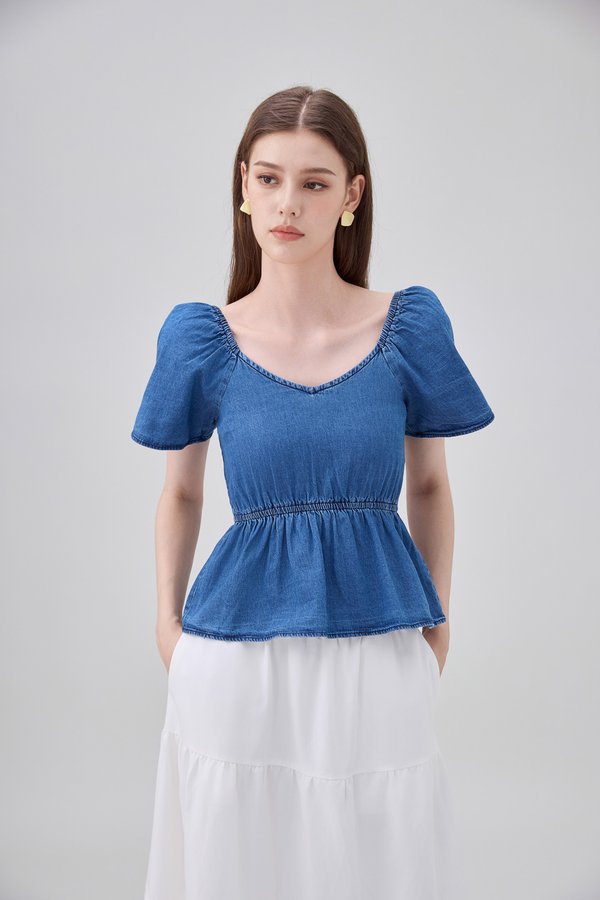 Kyomi Two Way Denim Top