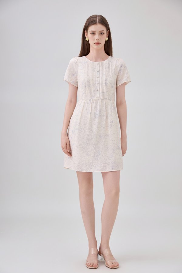 Antonella Pintuck Button Dress In Cream