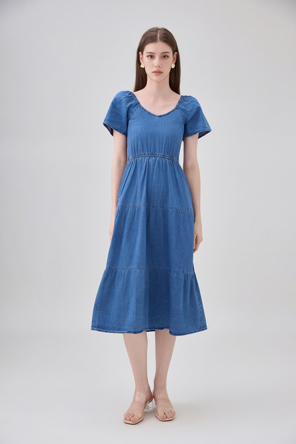 Kyomi Two Way Denim Midi Dress