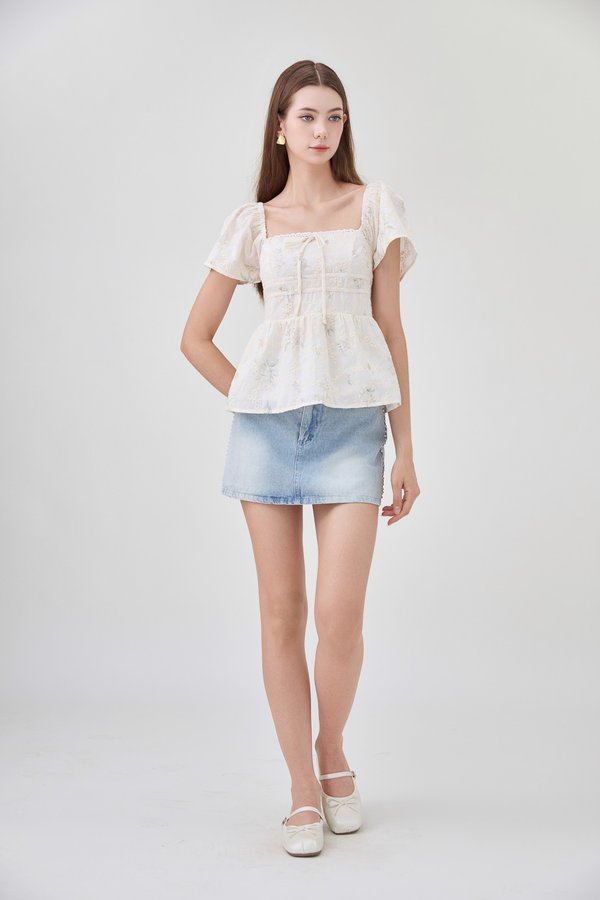 Tovah Embroidery Ribbon Top