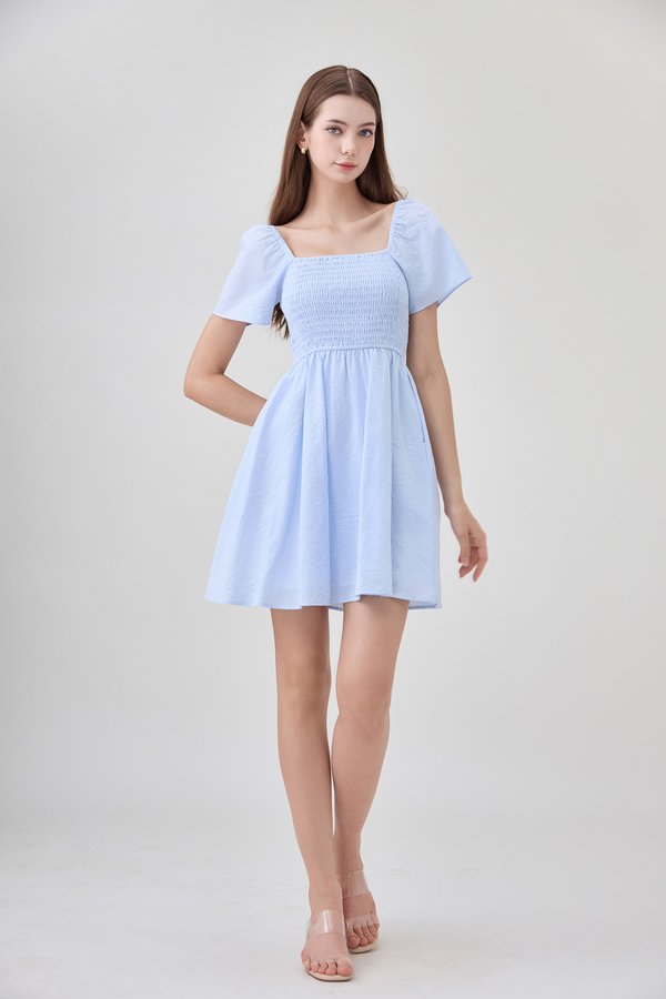 Mallory Smocked Pinstripe Dress