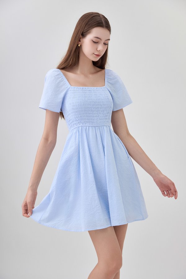 Mallory Smocked Pinstripe Dress