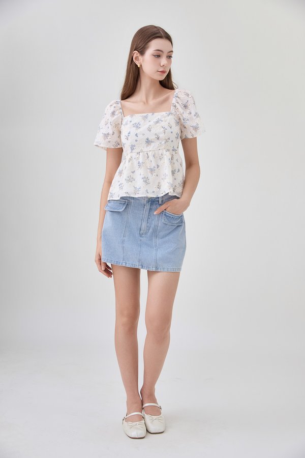 Kimber Floral Eyelet Babydoll Top