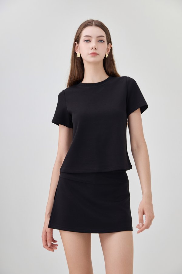 *GLACIER* Colbie Side Slit Skort In Black