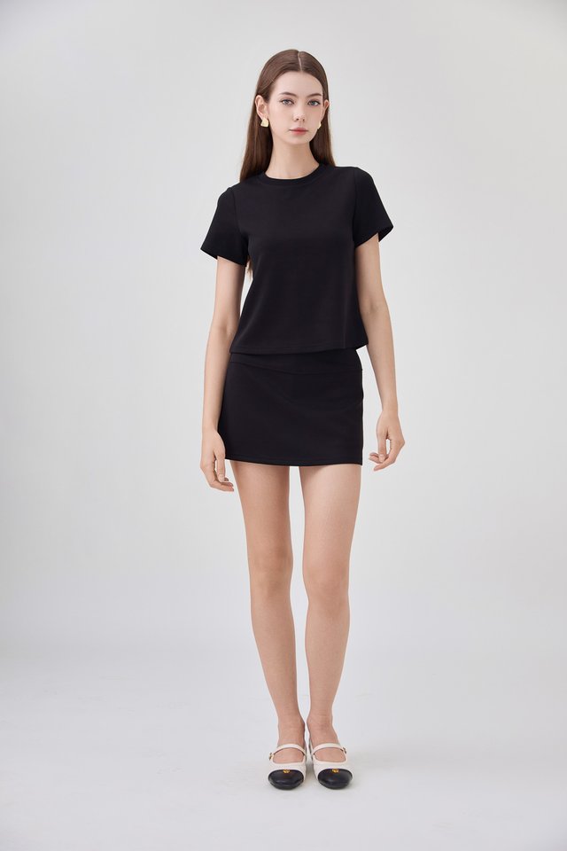 *GLACIER* Colbie Cotton Basic Top In Black