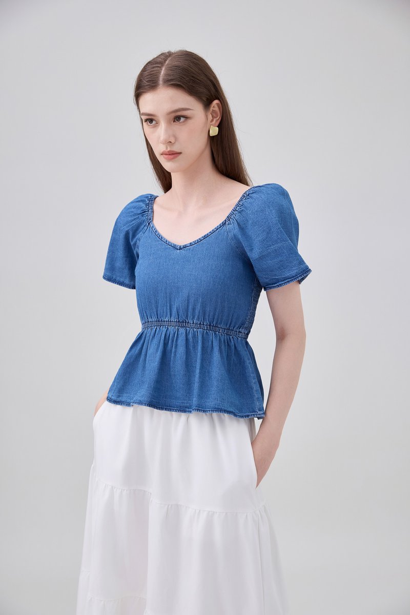 Kyomi Two Way Denim Top