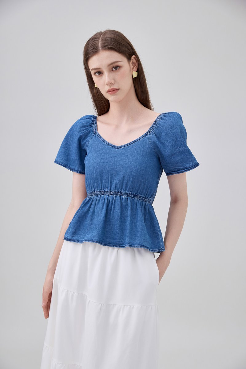 Kyomi Two Way Denim Top