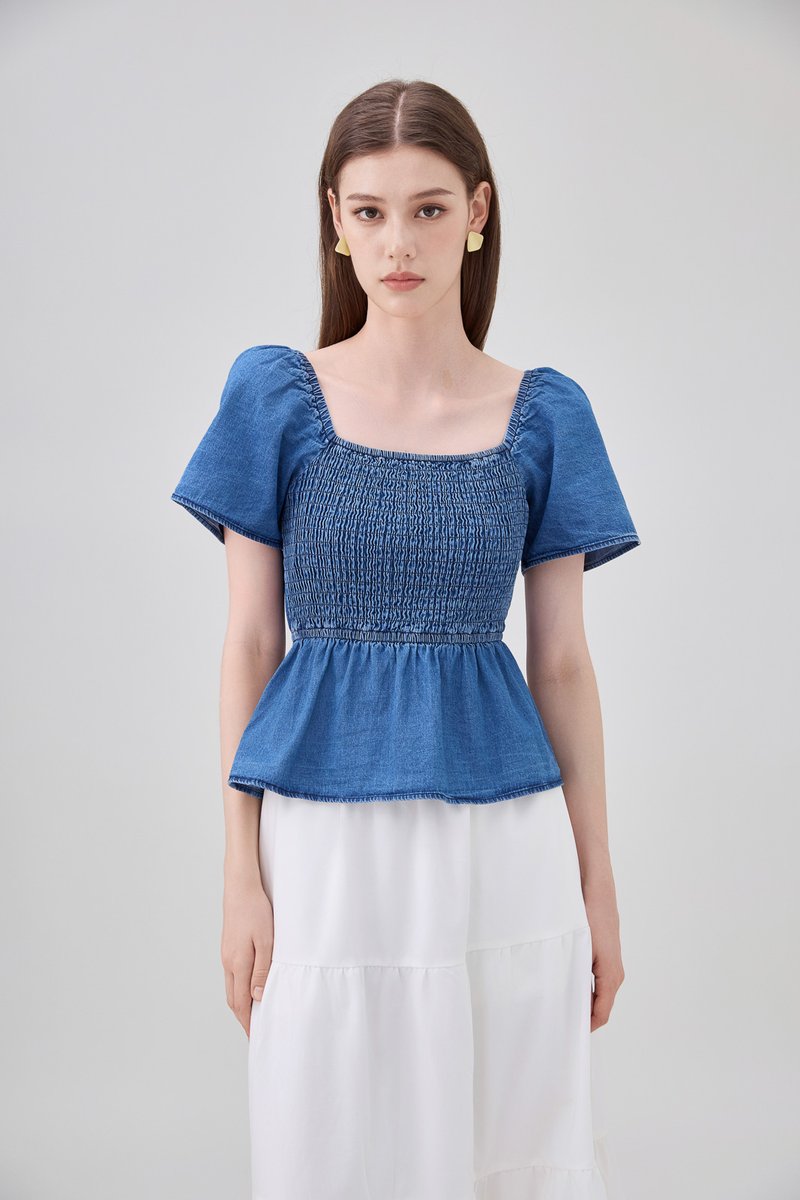 Kyomi Two Way Denim Top