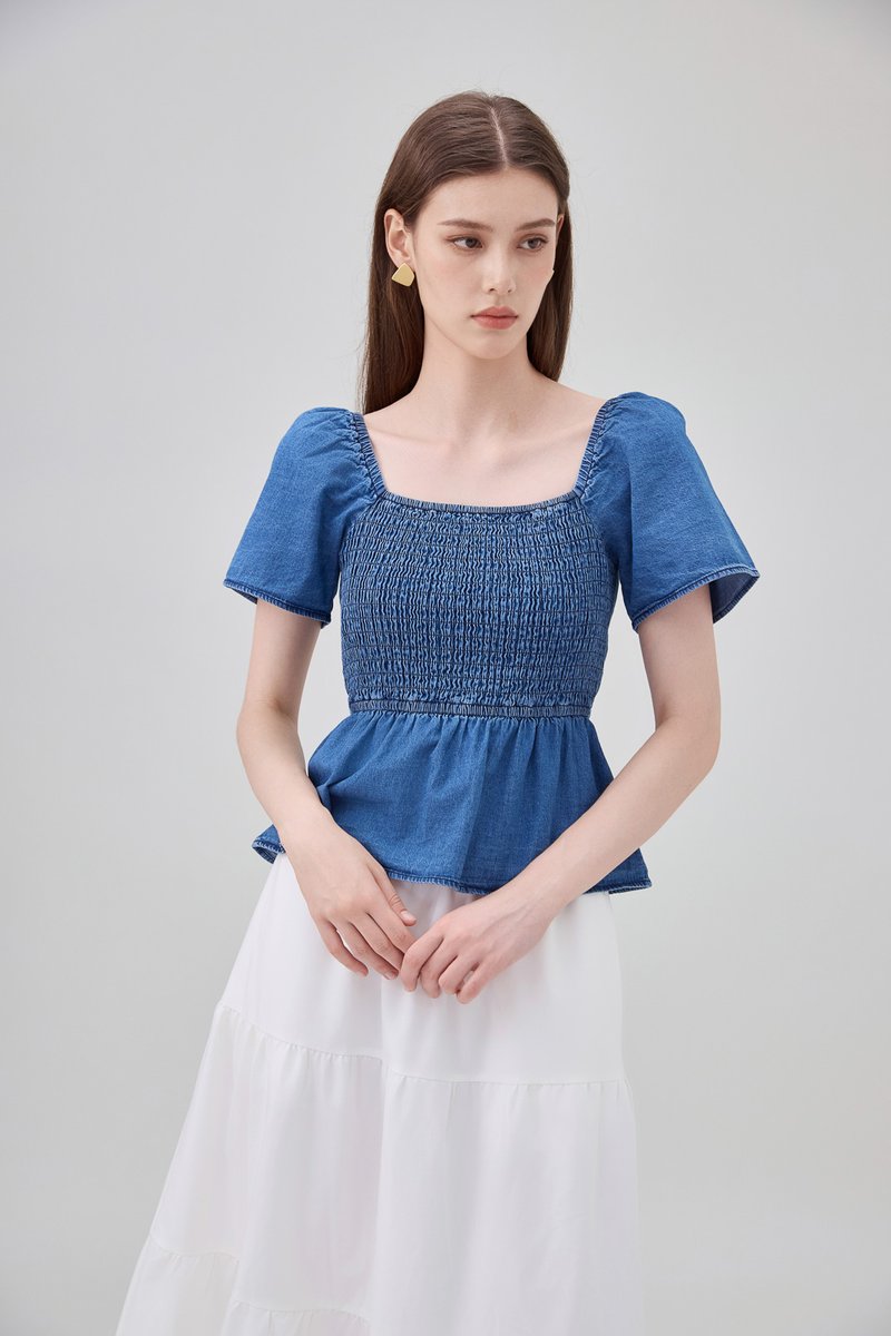 Kyomi Two Way Denim Top