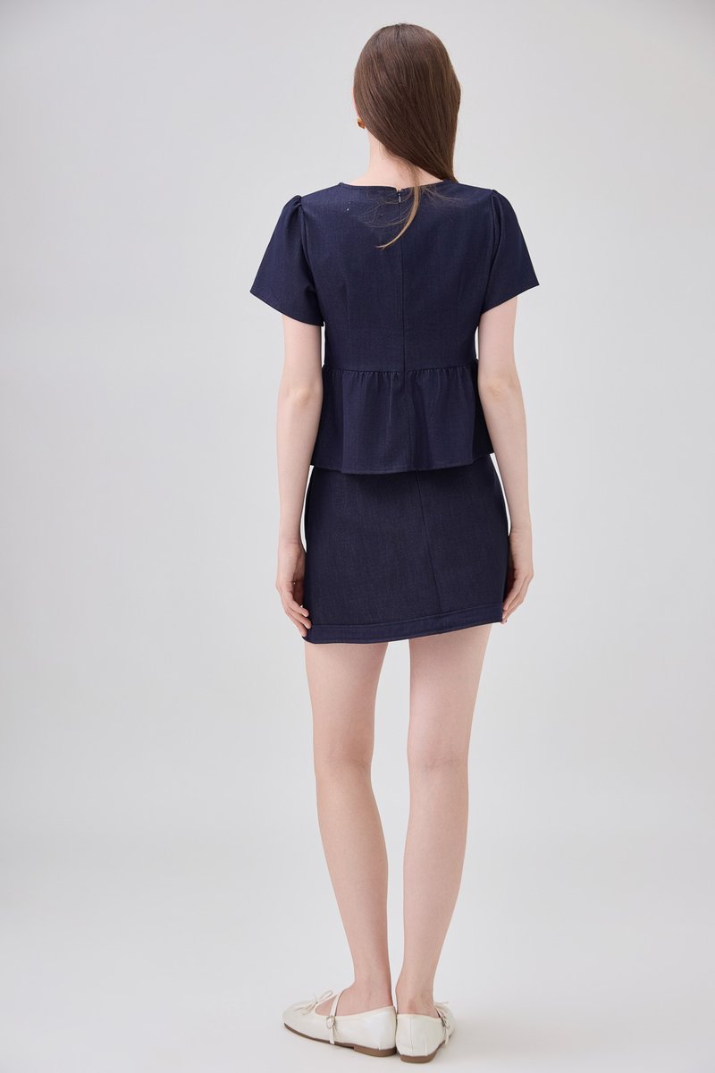 Zaria Ice Silk Denim Skort