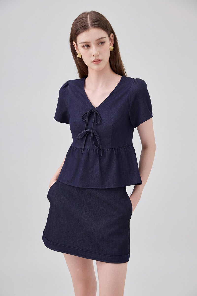 Zaria Ice Silk Denim Skort