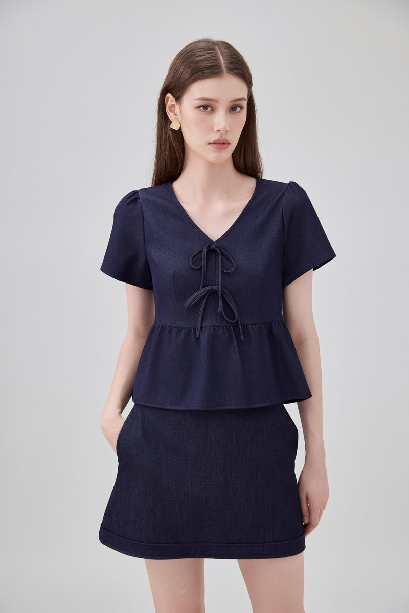 Zaria Ice Silk Denim Skort