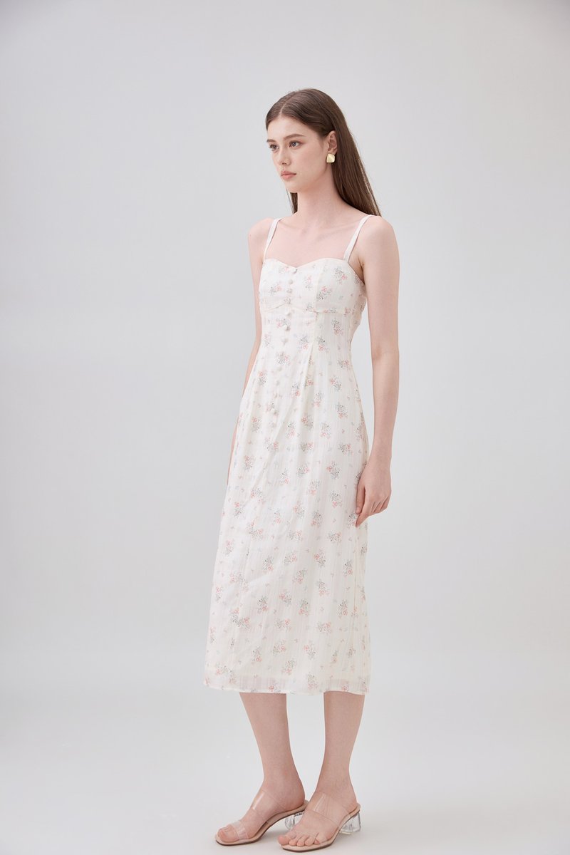 Solana Camsiole Button Floral Midi Dress
