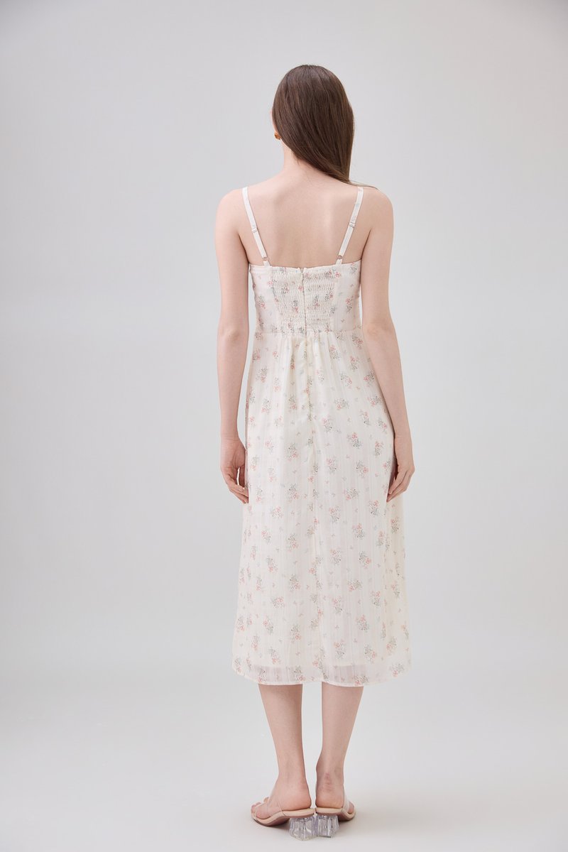 Solana Camsiole Button Floral Midi Dress
