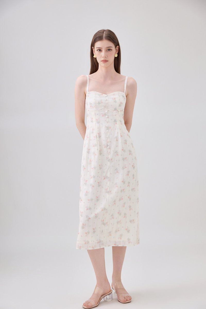 Solana Camsiole Button Floral Midi Dress