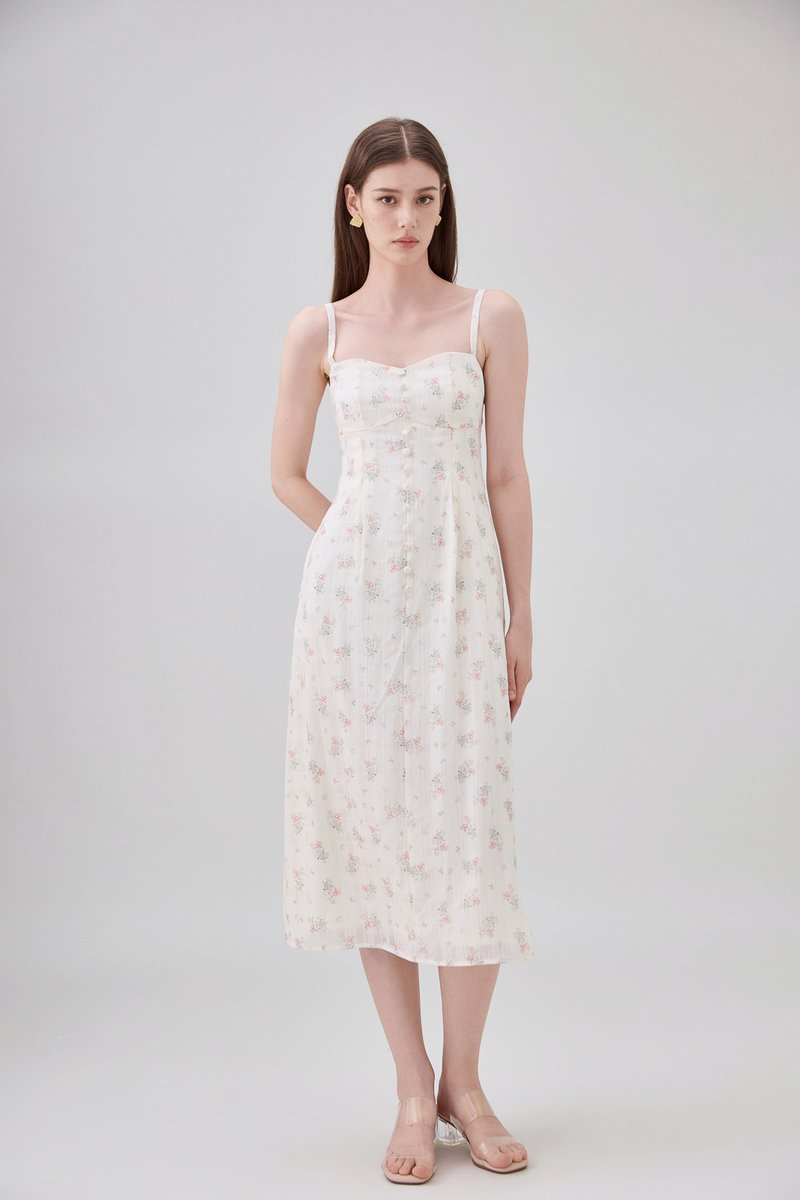 Solana Camsiole Button Floral Midi Dress
