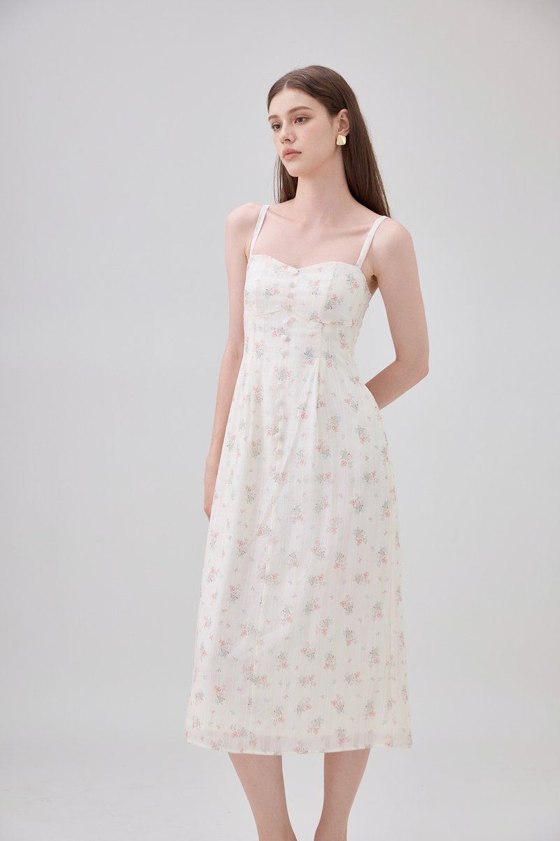 Solana Camsiole Button Floral Midi Dress