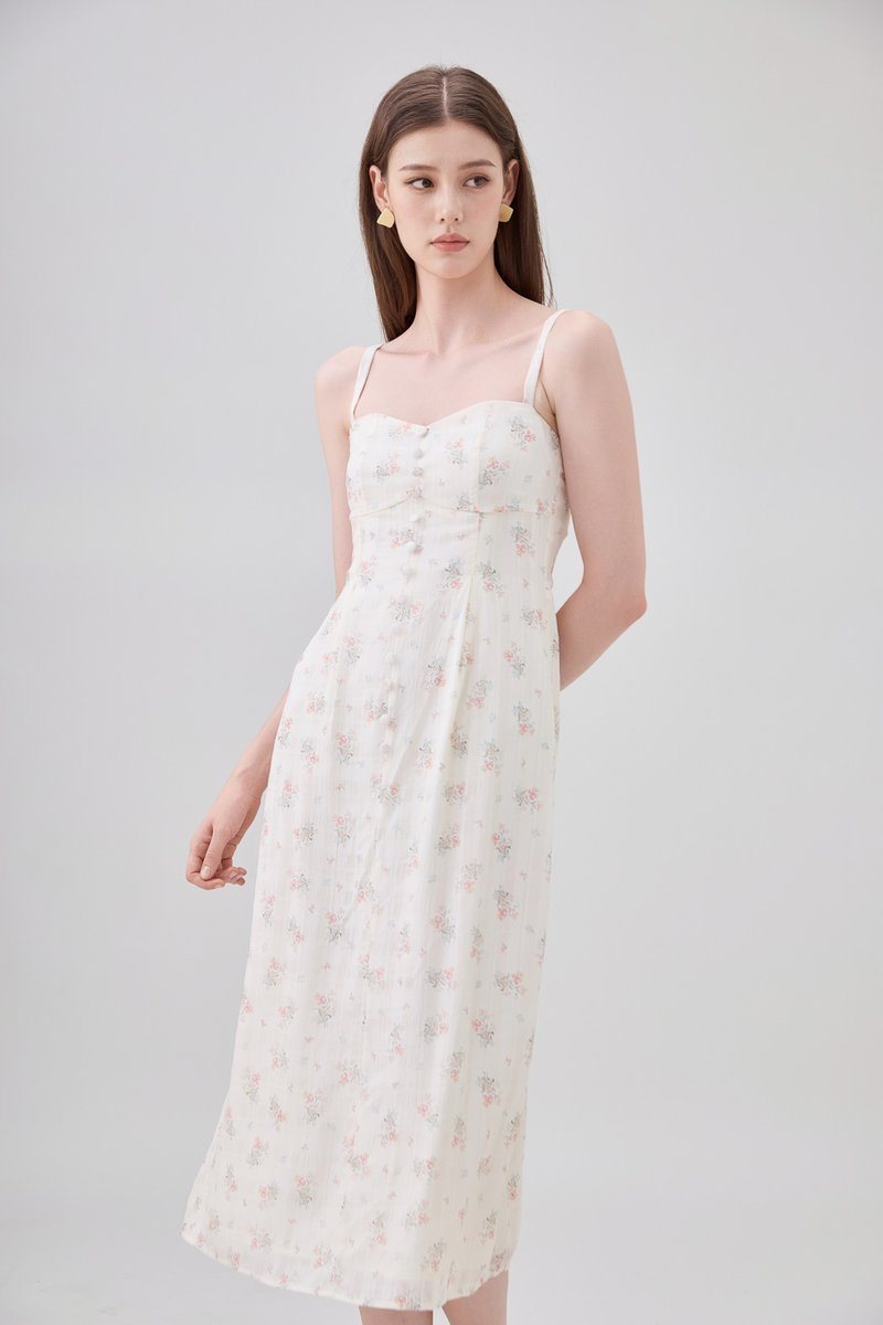 Solana Camsiole Button Floral Midi Dress