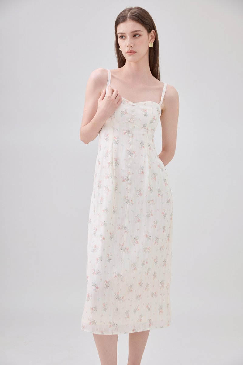 Solana Camsiole Button Floral Midi Dress