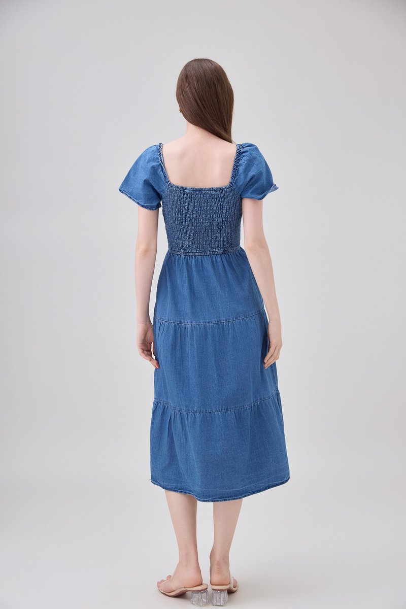 Kyomi Two Way Denim Midi Dress