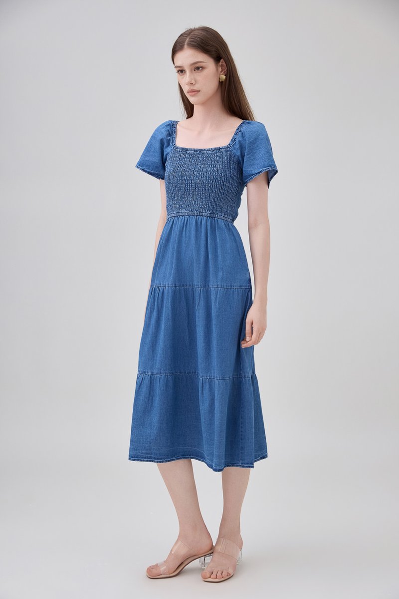 Kyomi Two Way Denim Midi Dress