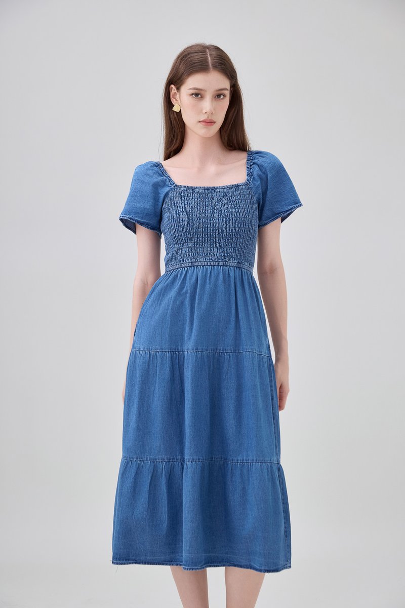 Kyomi Two Way Denim Midi Dress