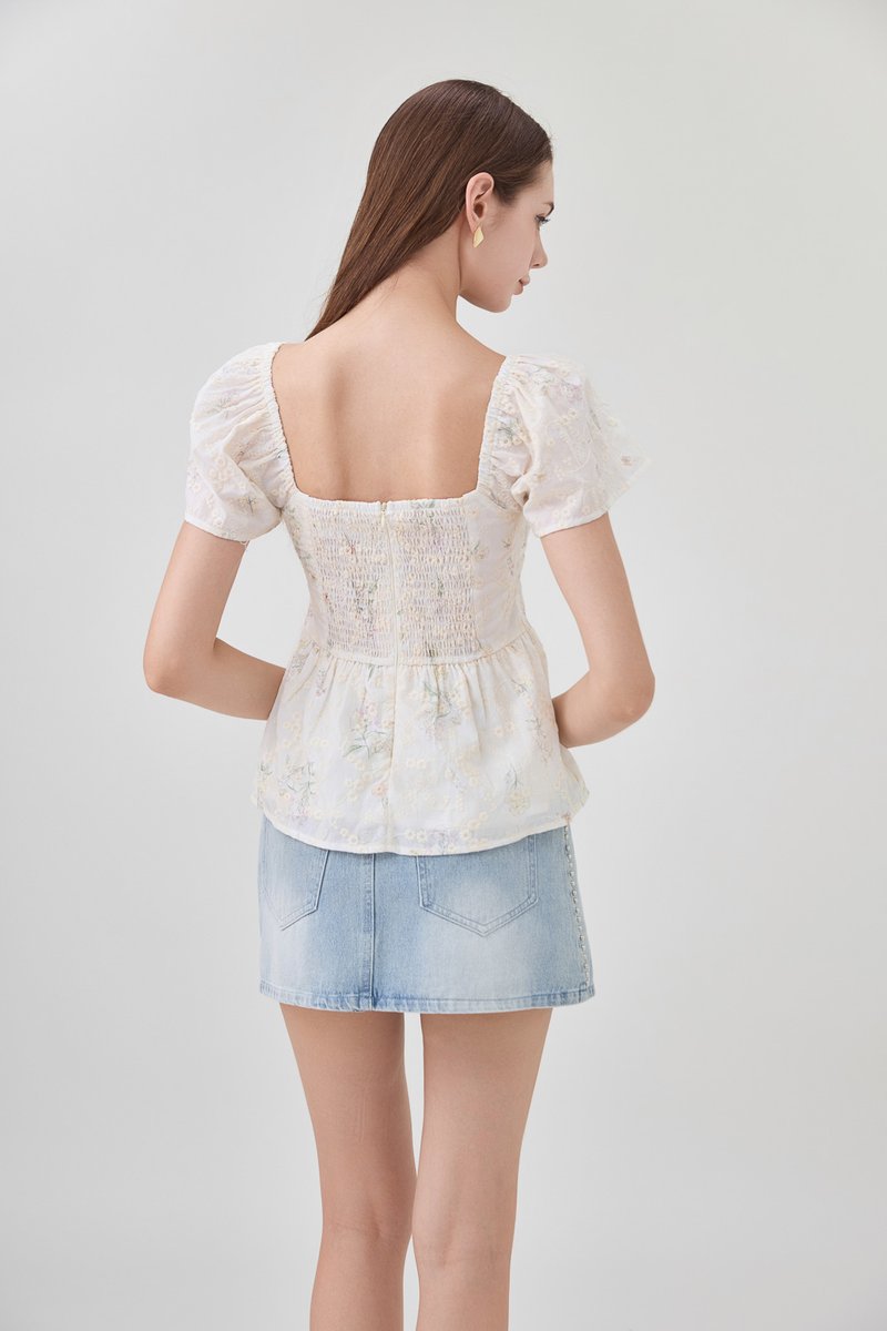 Tovah Embroidery Ribbon Top
