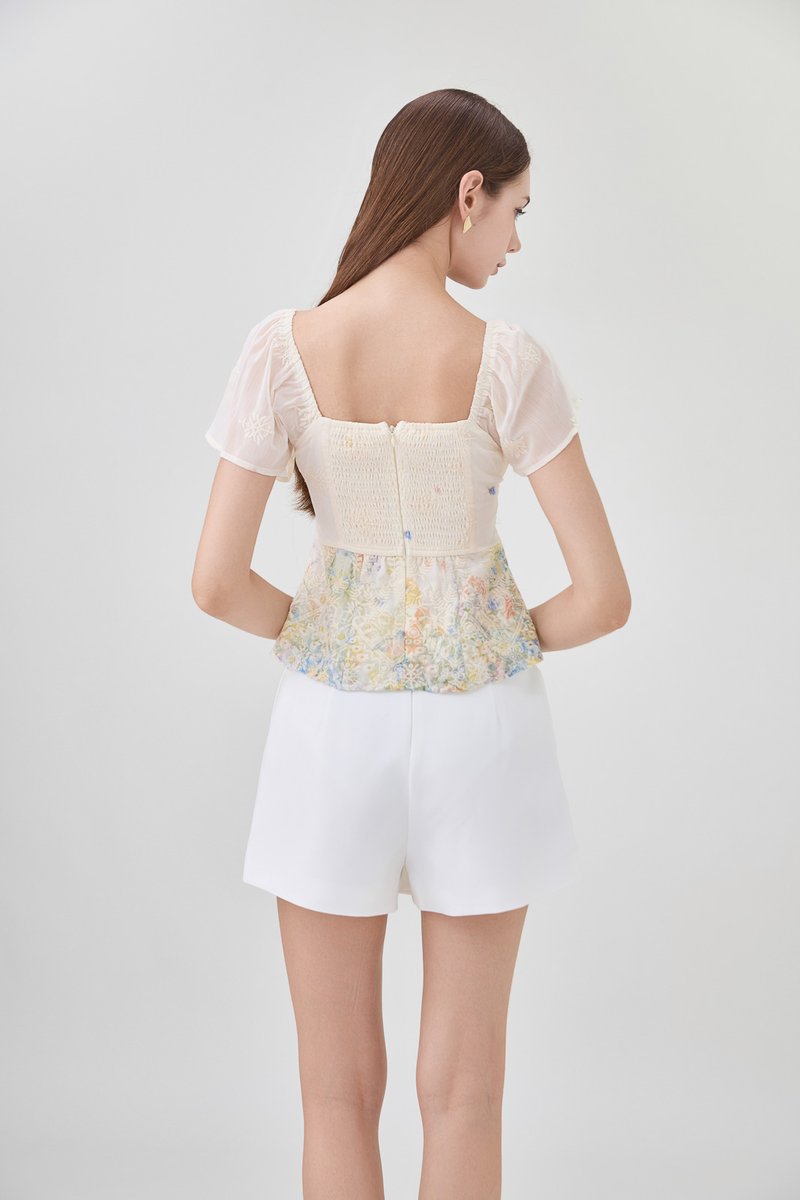 Mystique Fleur Embroidery Ribbon Top