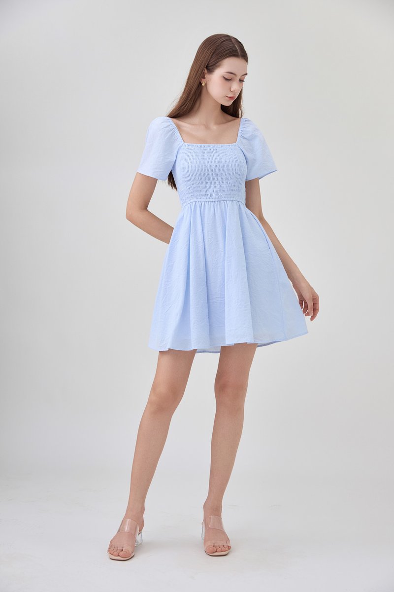 Mallory Smocked Pinstripe Dress