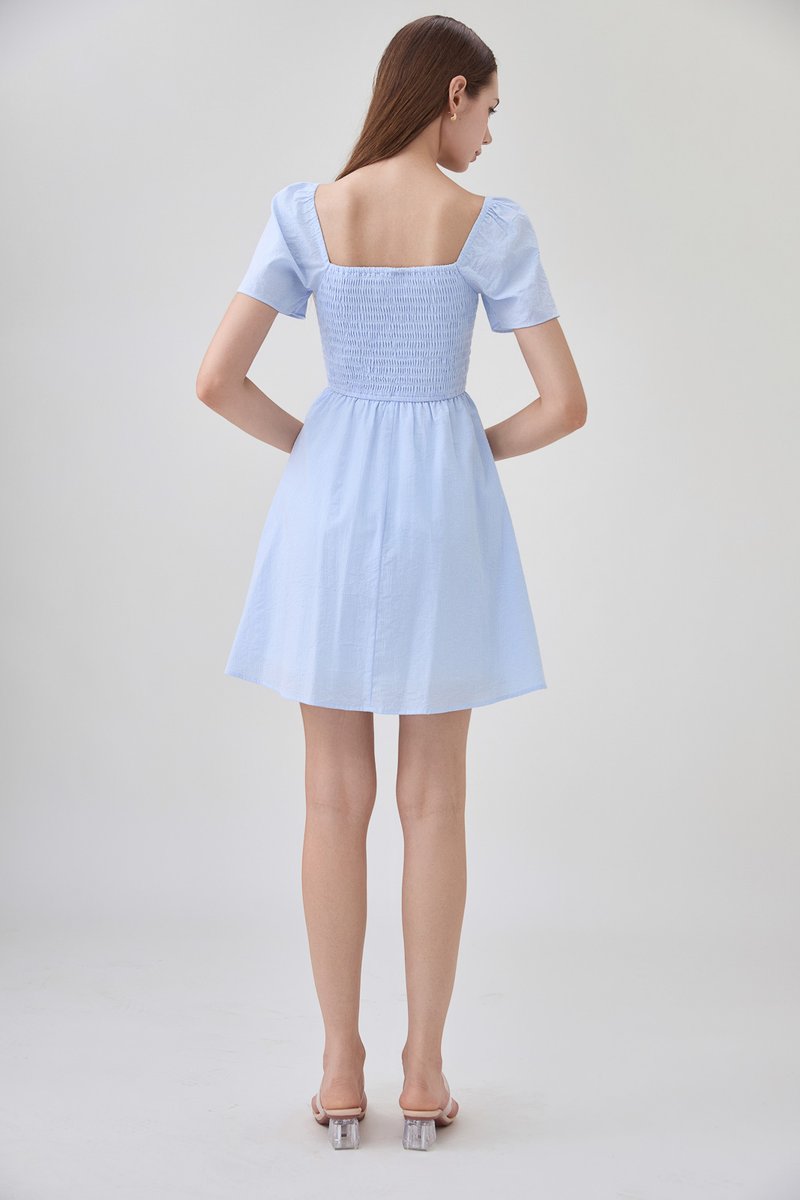 Mallory Smocked Pinstripe Dress