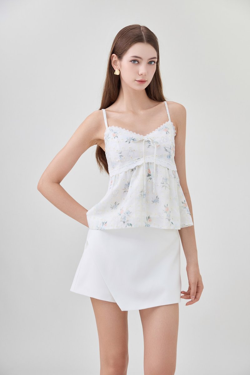 Samira Floral Eyelet Camisole Top