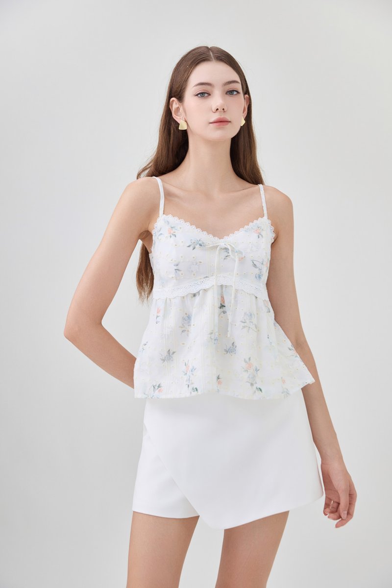 Samira Floral Eyelet Camisole Top