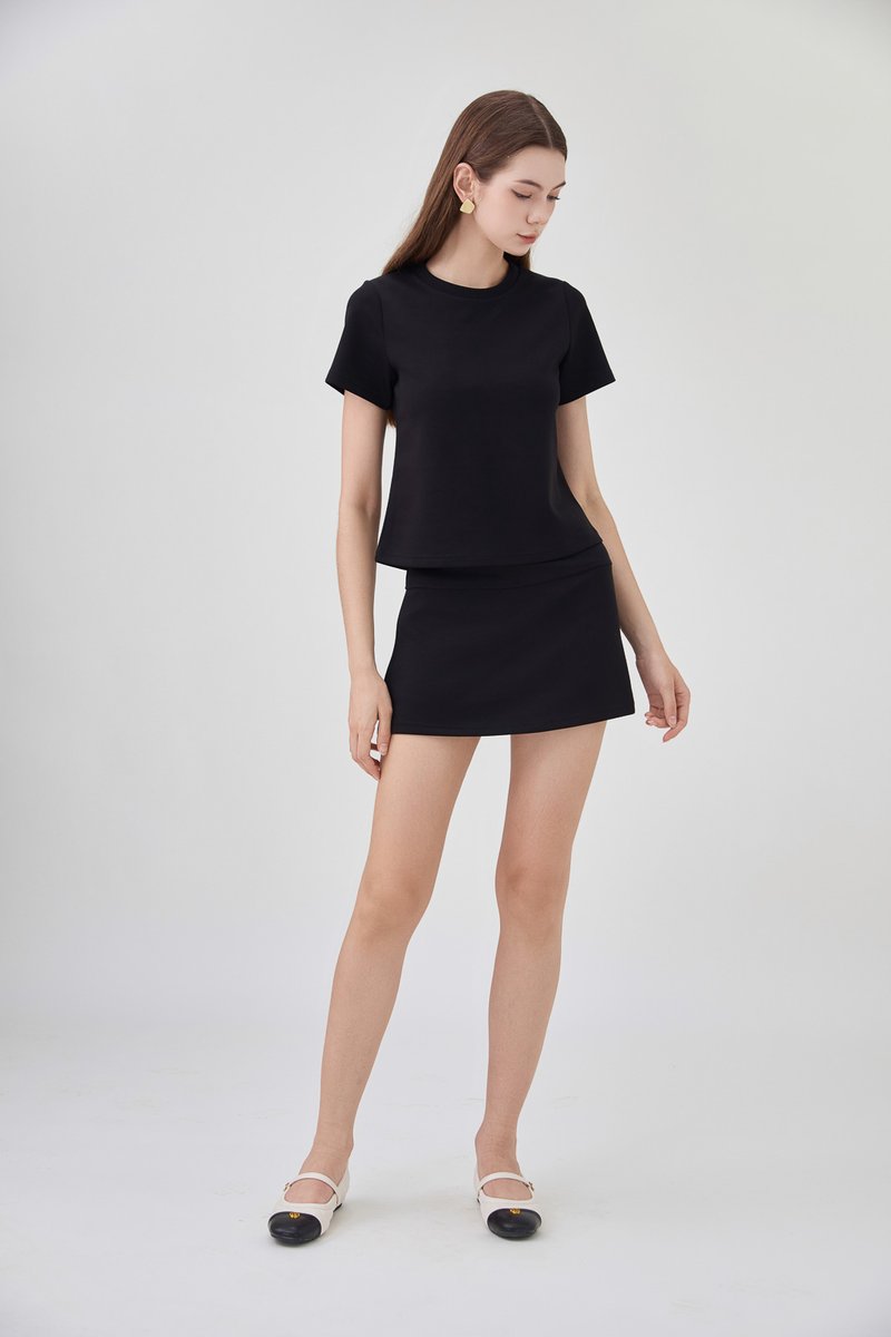 *GLACIER* Colbie Cotton Basic Top In Black